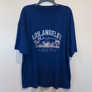 SHEIN Blue Los Angeles California Venice Beach 1986 Short Sleeve Graphic Tee L